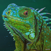 Load image into Gallery viewer, Original Green Iguana Painting