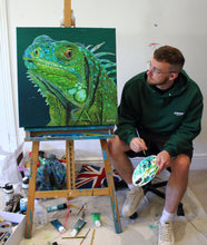 Load image into Gallery viewer, Original Green Iguana Painting